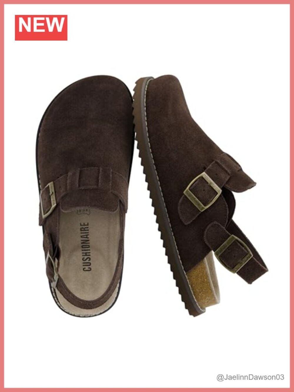 Genuine Suede Slingback Clogs for Women with Buckle Memory Foam Cork